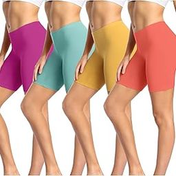 Women's Cotton Boy Shorts Underwear Long Leggings Under Anti Chafe Bloomers Multicolor 4 Pack Size-image-30