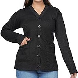 Women Plain Front Pocket Woolen Winter WEAR Coat Cardigan-picture-6