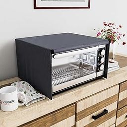 Kuber Industries 23 Ltr Dustproof Full Microwave Cover with Zip | Convection OTG Oven & Accessories Kitchen Decor | Checkered - Grey-17