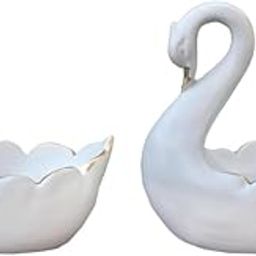 VIYU CREATIONS Resin White Duck Tealight Candle Holder – Set of 2 | Swan Shaped Decorative Statue Showpiece for Living Room, Bedroom, Office | Elegant Home Décor Accent | Tea Light Stand for Tabletop-image-107