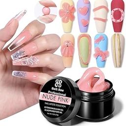 Bolt Bee Builder Gel for Nails, 3D Nail Art Gel, Clear Non-Stick Hand Gel for Carving Patterns, Decoration, Nail Extension Gel (Pink, 15ml)-image-95