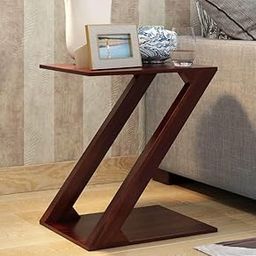HITHOS Solid Sheesham Wood Stylish Z-Shape Bedside Table | Wooden Multipurpose Sofa Side End Table Nightstand Furniture for Bedroom, Living Room, Home and Office (Walnut Finish)-image-15