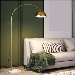 Decor Chronicle Modern Gold Floor Lamp for Living Room & Bedroom | Arched Metal Stand Lamp with Marble Base & Dome Shade | 3-Color LED Light for Study, Corner & Home Decor-picture-2