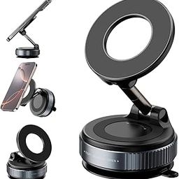 Magnetic Phone Holder Car Dashboard Vacuum Suction Mount 360 Adjustable Strong Grip Hands-Free Cell Phone Stand for iPhone Gym Office Table-image-99