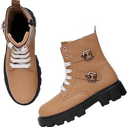 Trendy Lightweight Comfortable Alluring Boots Extra Cushion Inner Sole Casual Shoes for Womens and Girls Beige-image-7