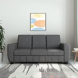 Amazon Brand - Solimo Zates 3 Seater Sofa (Fabric, Grey)-image-11