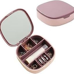 Compact Makeup Box & Makeup Organizer Case with Mirror, Pink, Multiple Compartments and Lipstick Holders-image-98