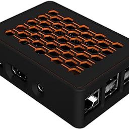 Raspberry Pi 3,Pi 3B+ Protective Case, Honeycomb Design with air Vents, Black with Orange Accent-image-51