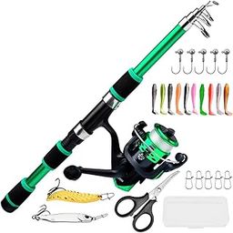 Proberos® 1.8M Telescopic Fishing Rod, Fishing Rod and Reel Combo, Spinning Fishing Rod Bait Kit with Lifelike Artificial Hooks Fishing Lures, Suitable for sea fishing-16