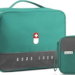 CHEFERYN 2Pcs Medicine Pouch -First Aid Kit Bag for Travel, Home, Camping, Sports Emergency Survival Medicine Storage Bag-picture-10