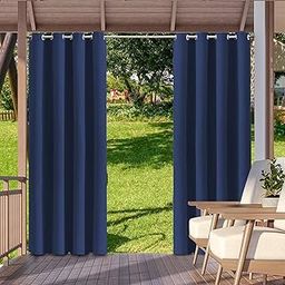 1 Panel Outdoor & Indoor Curtain Sun Blocking Privacy Grommet Curtains for Pergola Porch Pavilion Garden Lawn Corridor Wind Resistant Sun Room Decor 52 x 84 Inch Belity-image-2