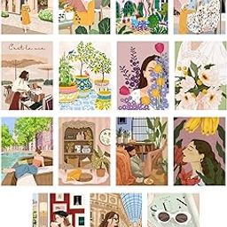 Unquote Wall Posters Collection | Set Of 15 | 8X6 Inch A5 Size | Wall Collage Kit, Aesthetic Decor Posters | Room Decoration - 300 Gsm Paper Bho Stickers S With Double Sided Tape Roll, 15 Cm-image-32