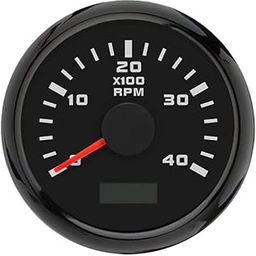 ELING 52mm Diesel Engine 4000RPM Tachometer Gauge with Hour Meter 12V 24V with Red Backlight for Truck RV-image-38
