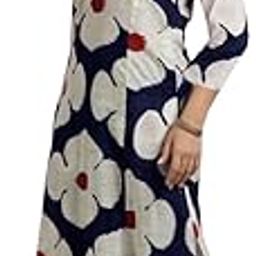 Women's Cotton Blend Straight Printed Kurta with Pant (Chunilal Blue_XL_Blue_X-Large)-image-90