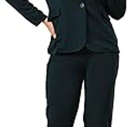 Women’s 3-Piece Suit Set | Solid Cotton Blend Blazer, Trousers & Camisole Top | Professional Office & Business Wear Outfit-image-15