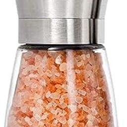 P Plus Fire Manual Salt and Pepper Mills Adjustable Ceramic Core Salt Grinder and Pepper Mill Stainless Steel Salt or Pepper Grinder Top Spice Mill Adjustable Coarseness (Set of 1)-image-91