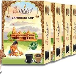 Ishtdev Cowdung Sambrani Cups for Pooja (72 pcs) | Havan Cups for Pooja,Natural Guggal/Loban Dhoop Original | Dhoop Cups | Pack of 6 (72 Cups/Pack + 1 Burner Plate/Pack) (Pack of 6)-12
