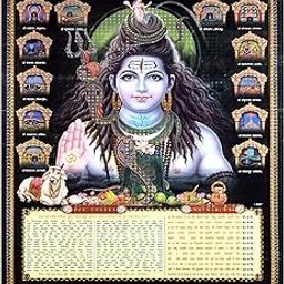 ANAGHA Shiv ji with 12 Jyotirlinga Tin Plate Mounted Holographic CalendarA Waterproof Spiritual Décor| 20x30 Inch | Metalized & Holographic Effect | With Ad Space-picture-21