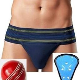 HK Sports Combo of Cricket Supporter || 2 PC Leather Ball (Pack of 1) || Abdominal Guard (Youth)-image-93