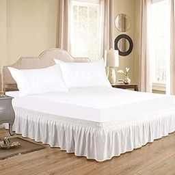 White Bed Skirt Wrap Around 600Microfiber with Easy Fit with 21'' Inch Tailored Drop - Shrinkage and Fade Resistant with Microfiber 21'' Bed Skirt Queen Size [60'' x 80'']-image-63
