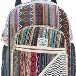Eddika Himalayan Hemp Backpack | Large Eco-Friendly Natural Vegan Rucksack for Men & Women | Handmade Festival, Travel, Hiking & School Backpack for Boys & Girls |-image-7