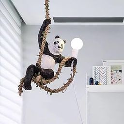 Decor Chronicle Panda Hanging Lamp | Warm White LED Pendant Light | Ceiling Hanging Lights for Living Room, Bedroom, Hall | Modern Metal Acrylic Lamp | Height Adjustable | Indoor Use-image-13