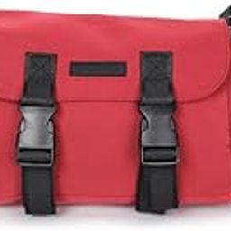 Mens Crossbody Sling Bag with Buckle Straps, Red and Black, Casual Messenger Style-image-1