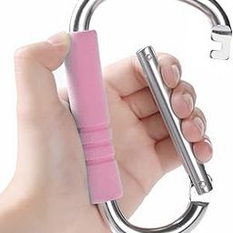 Funbliss Stroller Hooks by Baby，2 Pack Convenient Organizer Hook Bag Clips to Diaper Bags(Silver-Pink)-9