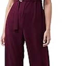 Women's Purple Shawl Collar Half Sleeve Solid Straight Leg Regular Jumpsuit-picture-21