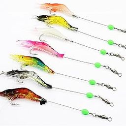 7 PCS Fish Bait for Fishing, 7 Color Artificial Shrimp Lures, Soft Fishing Bait for Freshwater and Saltwater, Stable and Tempting, Ideal for Night Fishing with Lifelike Design-picture-24