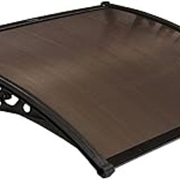 CHENNAI Window Blinds and Shades DIY Polycarbonate Awning Window Sunshade Door Weather Shed Rain Canopy Awnings - 4x2 (Black Brackets & Bronze Sheets)-image-51