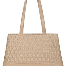 Women's Quilted Shoulder Bag with Dual Zip Compartments | Back Zip Pocket, Inner Slip Pockets and Comfortable Shoulder Straps | Stylish Everyday Bag | Trendy Women's Handbags, Grey-21