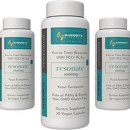 Sharrets Resonate -Trans Resveratrol Supplement 1000mg / Serving, 3 x 30 Vegan Capsules, Produce in Switzerland-image-39