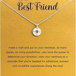 Hundred River Friendship Anchor Compass Necklace Good Luck Elephant Pendant Chain Necklace with Message Card Gift Card-image-36