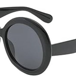 Futuristic Oversize Round Sunglasses Black Frame Gray Lens-image-14