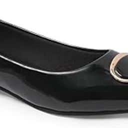 Women's Elegant & Chic Pointed-Toe Pumps with Gold Buckle-image-103