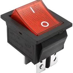 CentIoT - SQUARE Illuminated Red Button - KCD4 DPST ON-OFF 16A 250V AC 20A 125V AC - Light Rocker Power Switch - for Car Auto Boat Truck (4Pin RED)-image-65