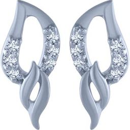 18k (750) White Gold and Diamond Stud Earrings for Women-image-84