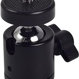 Humble Swivel 1/4" Screw Tripod Ball Head Bracket Holder Ball Head 360 Degree Aluminium Alloy Body Rotating for DSLR Camera, Ring Lights (Black)-25