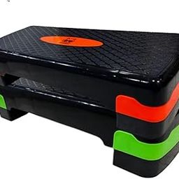 Mapache Aerobic Stepper for Men and Women for Home & Gym Use 68x28x15 Two Color Combo Green & Orange Pack of 2-12