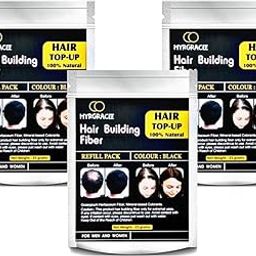 Hyrgracee® Hair Building Fiber Concealer Refill Use For all Branded Hair Fiber. (Black 25+25+25 gram) Pack of 3, 75 gram-image-49