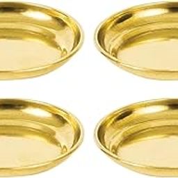 STREET MART Traditional Brass Diya for Puja | Pooja Aarti | Arti Deepak Deepam Oil Lamp for Home Temple Puja Articles Decor Gifts- Micro Plate Pack of 1 Pcs-picture-10