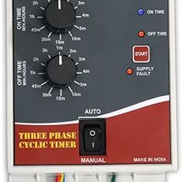 Magnus M-1126 Three Phase (440VAc) Analog Cyclic Timer for Fogger,Hydrophonics and Other Cyclic & Auto Start Stop Countdown Application (1 Minute - 3 Hours) with inbuilt SPP Made in India White-2