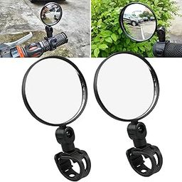 JawGrew 2 PCS Bike Rearview Mirror, 360 Degree Rotatable Adjustable Angle to Reduce Blind Spot Safety Mirror, Handlebar Stable Shockproof Convex Wide-angle Reflector, Universal for Bicycles (Black)-picture-3