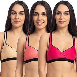 Women's Lightly Padded Medium Impact Full Coverage Non-Wired Sports Bra | Best Comfort Bra | Regular Use Bra | Women’s/Ladies/Girls | Comfortable Bra |-image-70