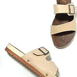Sandals For Woman | Slippers For Woman | Flats | Casual Double Strap Sliders Sandal With Adjustable Ankle Strap | Women Sandals | Comfortable | Lightweight | Women Footwear-image-22
