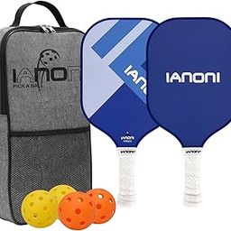 ianoni Pickleball Paddle Set – USAPA Approved Carbon Fiber Pickle Ball Rackets for Pros, Lightweight Graphite & Carbon Fiber Paddles with Honeycomb Core, 2 Padels, 4 Balls & Carry Bag (PR4700/4900)-11