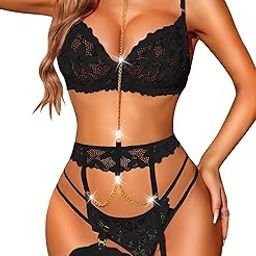 Women Lingerie Set Lace Teddy Strap Babydoll Bodysuit with Garter Belts for Honeymoon Couple Special Wedding Night(No Stocking)-picture-39