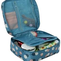 WEELZONE Polyester Travel Portable Cosmetic Makeup Case Organizer Travelling Storage Pouch Bag for Women Inner Ware Make Up Brush Toiletry Kit Holder Beauty Fashion Waterproof Organiser (Multicolor)-3