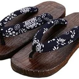 2xJapanese Clogs Slippers Geta Sandals Flip Flops for Men Women Blue Round 44-image-49